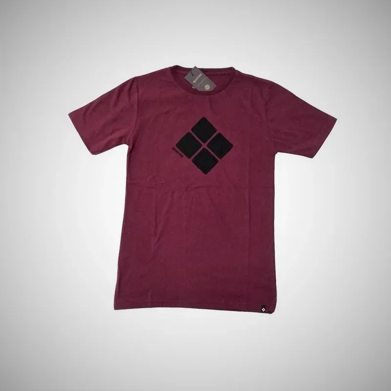 Quatro Logo Burg t-shirt bordeaux 100% cotone
