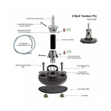 Chinook EX-2-Bolt piede d'albero Tendon Euro-Pin
