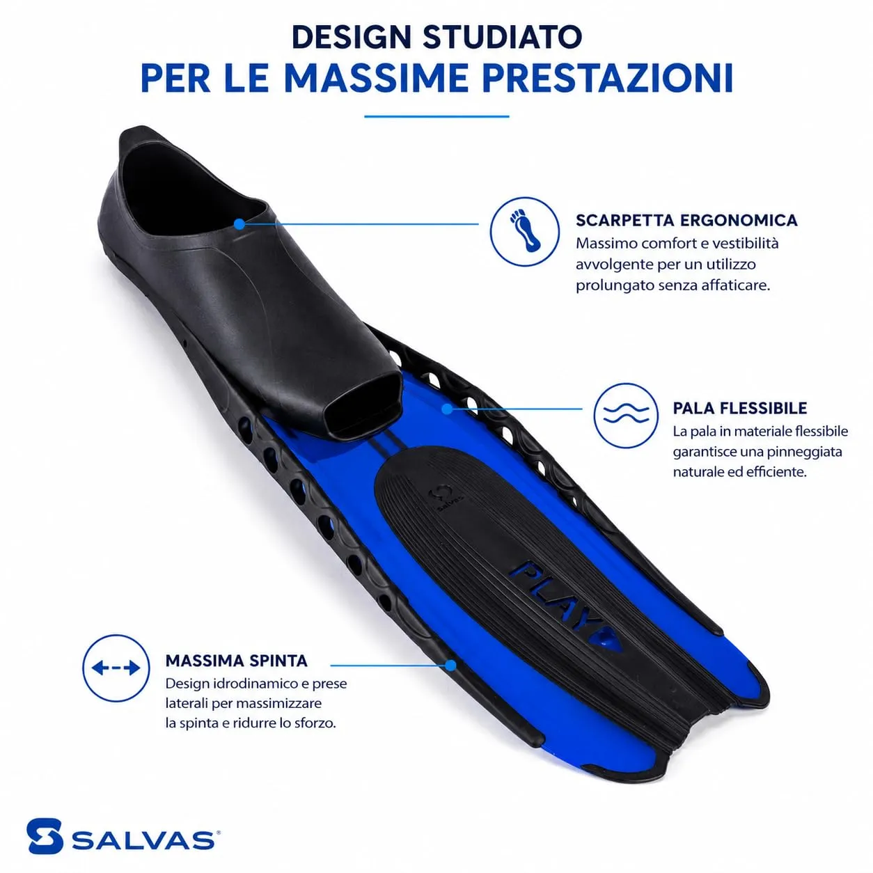 Salvas Play pinne snorkeling 40-41 pala Technoflex