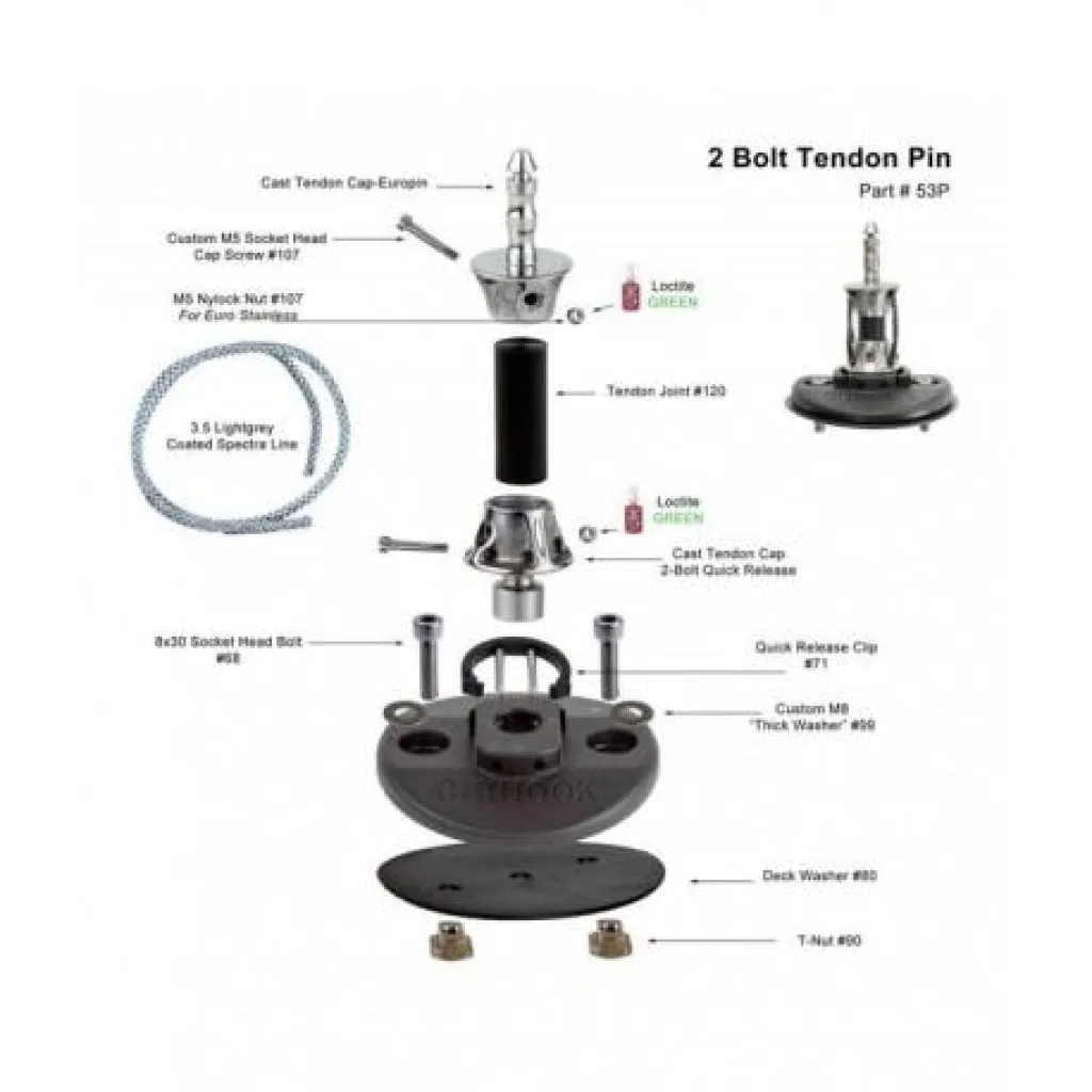 Chinook EX 2-Bolt piede d'albero Euro-Pin tendon