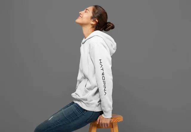 Hatropina W Logo Team felpa zip cappuccio bianca XS-XXL