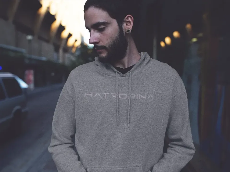 Hatropina HG felpa cappuccio unisex grigia bio