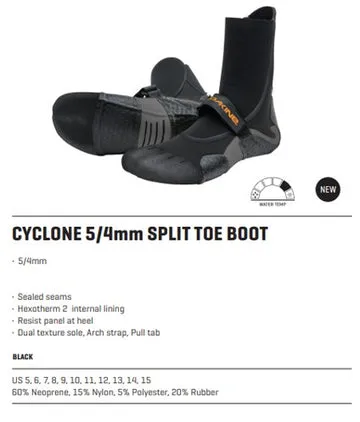 Dakine Cyclone 5/4 calzari split toe acqua fredda