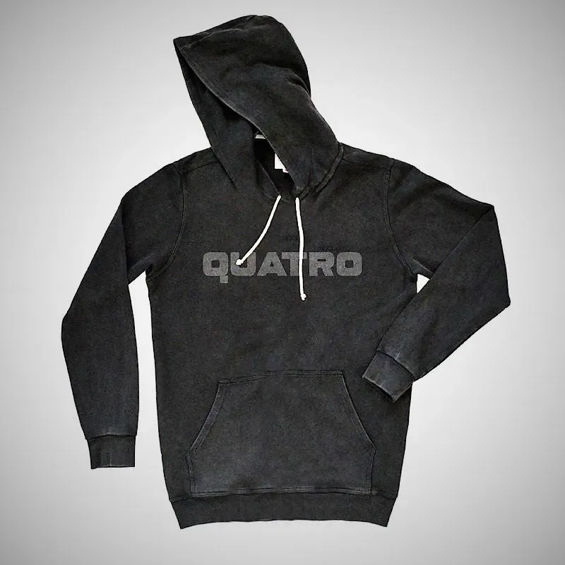 Quatro Hoodie felpa cappuccio nera in cotone