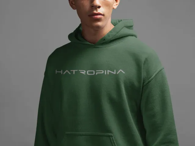 Hatropina BG felpa cappuccio unisex verde bottiglia