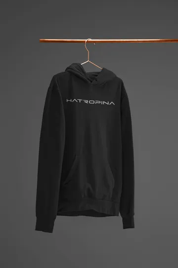 Hatropina BL felpa cappuccio unisex nera cotone bio
