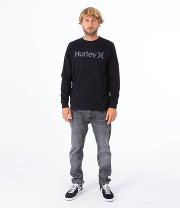 Hurley O&O felpa girocollo uomo nera in cotone