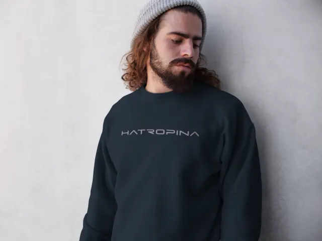 Hatropina FN felpa girocollo unisex navy cotone bio