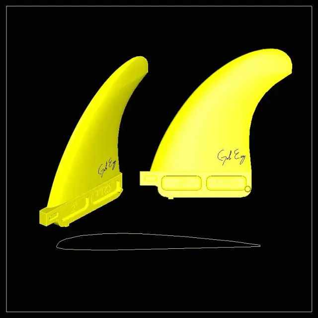 K4 Ezzy Asymmetric Front 3° pinne windsurf coppia