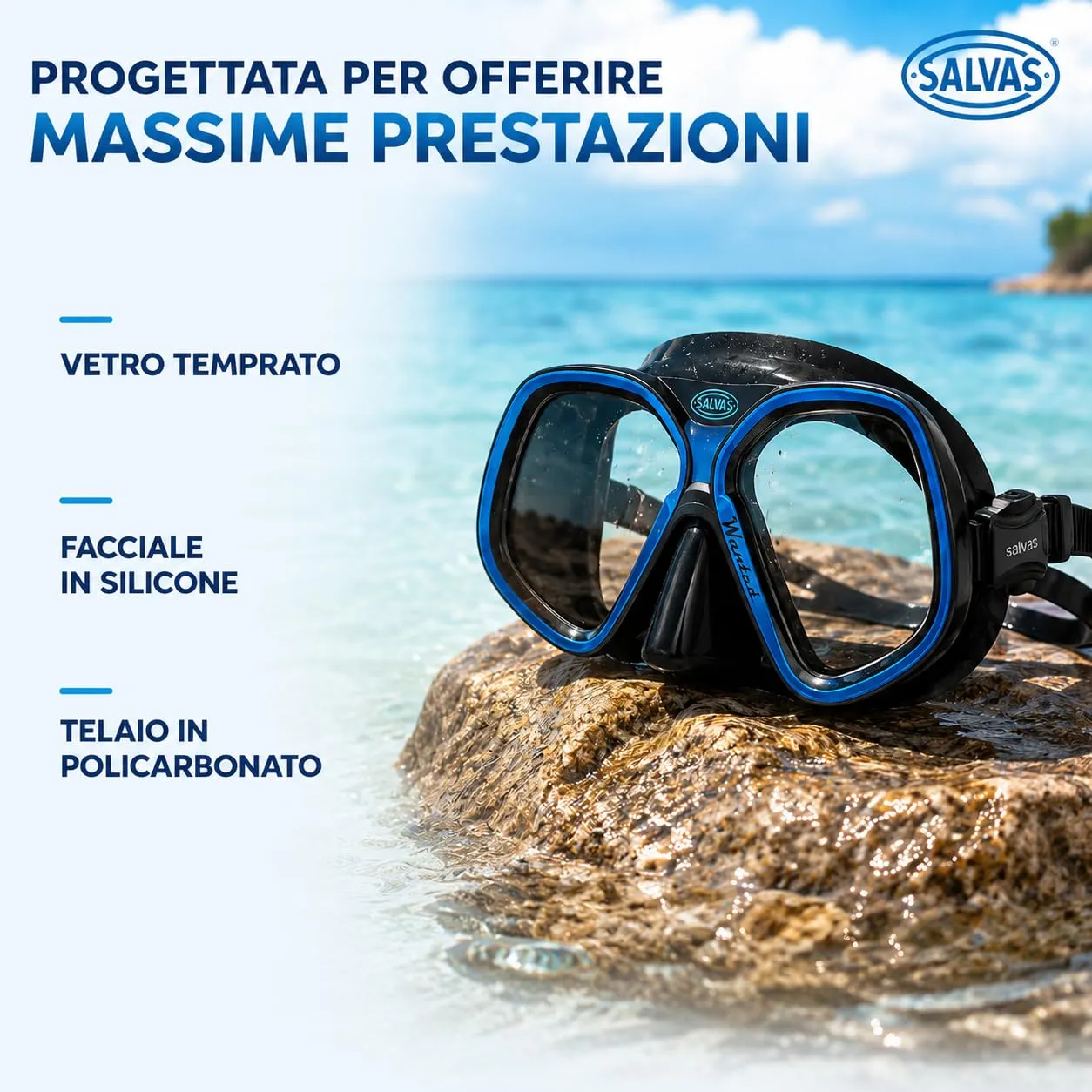 Salvas Wanted maschera sub vetro temprato visi larghi