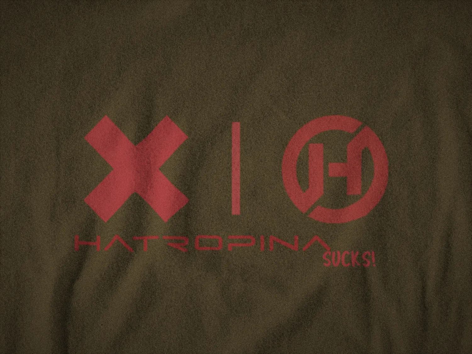 Hatropina Sucks t-shirt uomo verde militare cotone