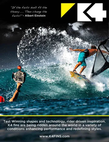 K4 Ezzy Asymmetric Front Pinne Windsurf 2° Coppia