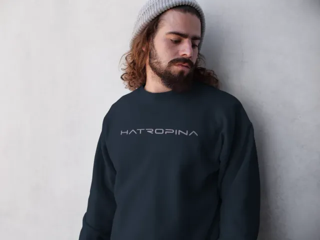 Hatropina felpa girocollo french navy cotone organico