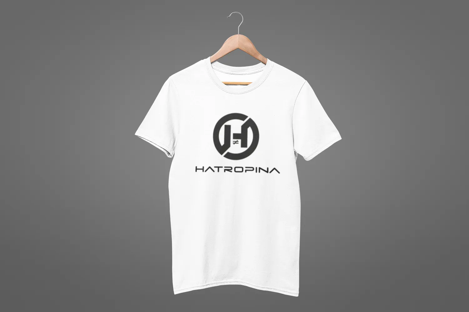 Hatropina W Logo Team t-shirt unisex bianca cotone bio