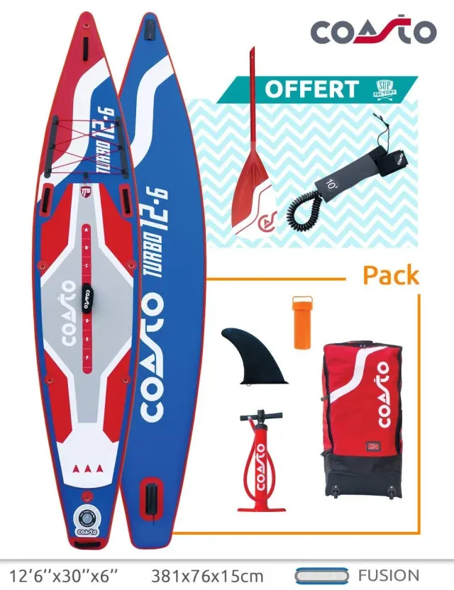 Coasto Turbo 12'6 SUP gonfiabile race 381 cm