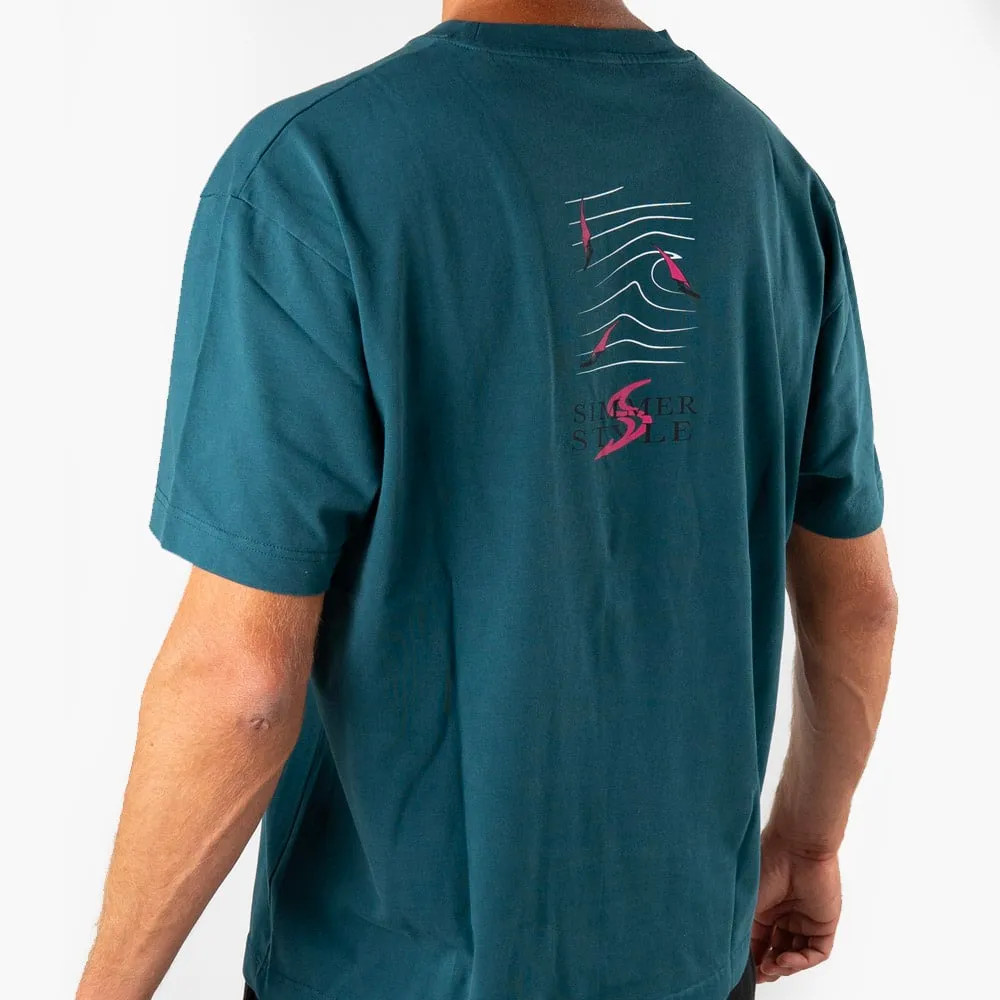 Simmer Style Epic Lines t-shirt cotone teal 220 gsm