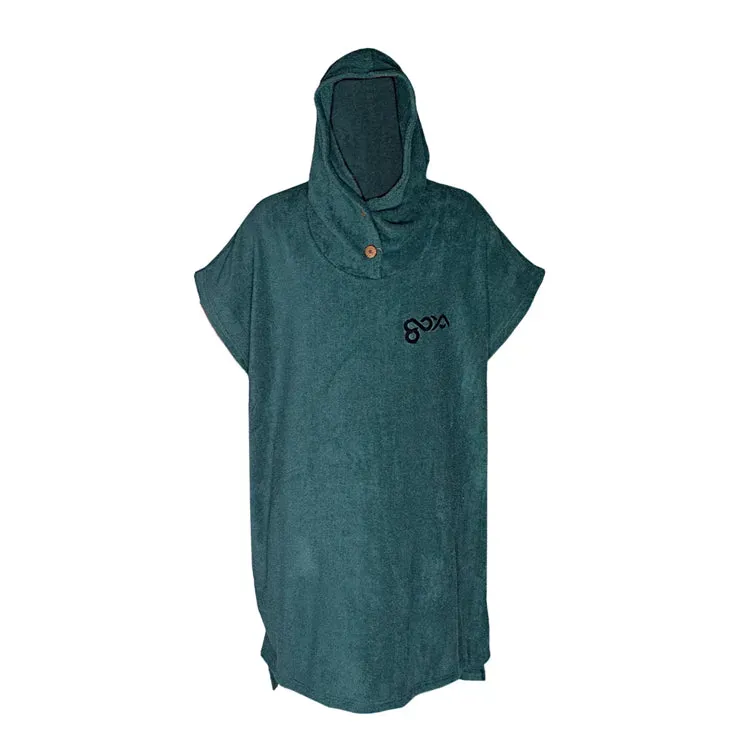 Goya poncho spugna verde petrolio taglia unica