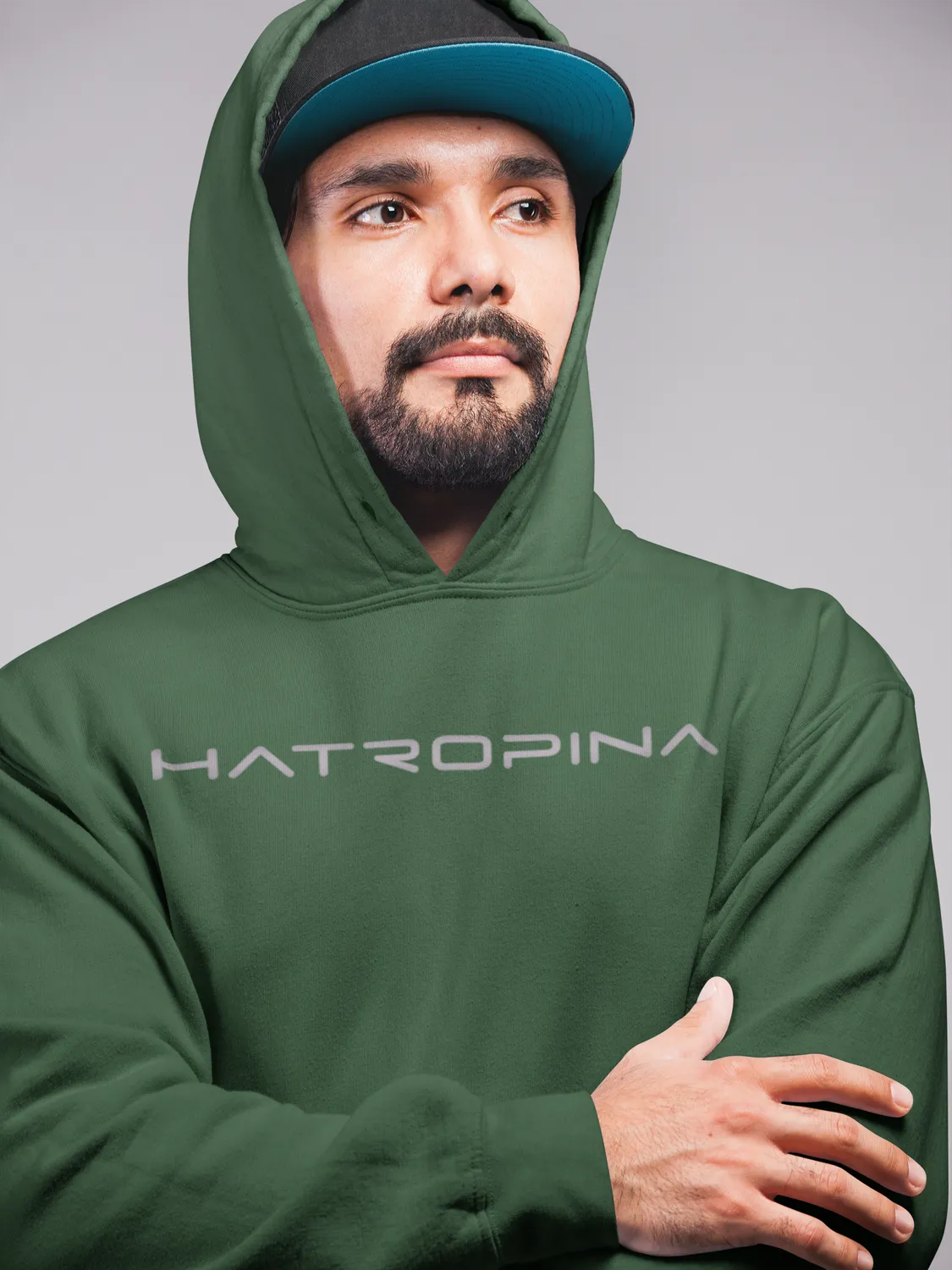 Hatropina BG felpa cappuccio verde bottiglia