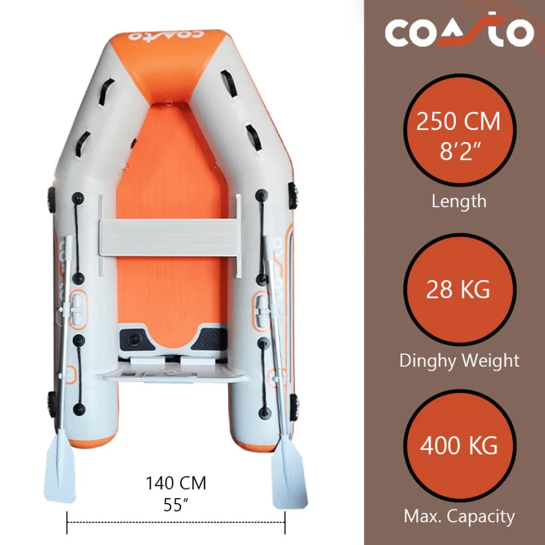 Coasto DS tender gommone 250 alta pressione 4 HP