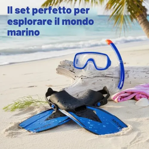 Salvas Sub Ultimate S/M set snorkeling blu con boa