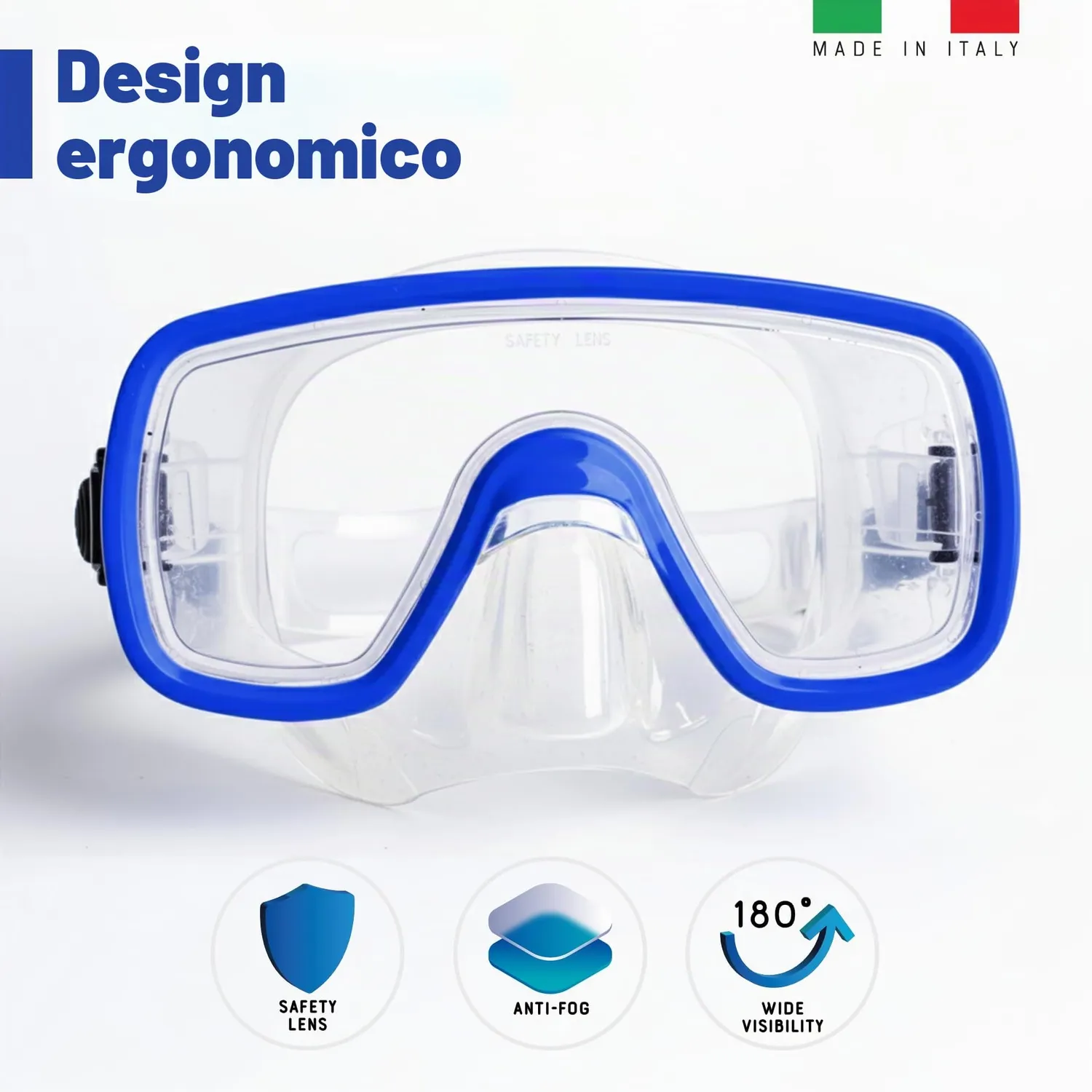 Salvas Sub Ultimate S/M set snorkeling blu con boa
