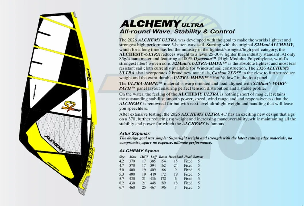 S2Maui Alchemy 2026 ULTRA-HMPE vela wave 5 stecche