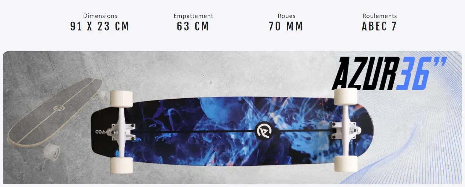 Coasto Azur 36 surfskate legno acero 91 cm