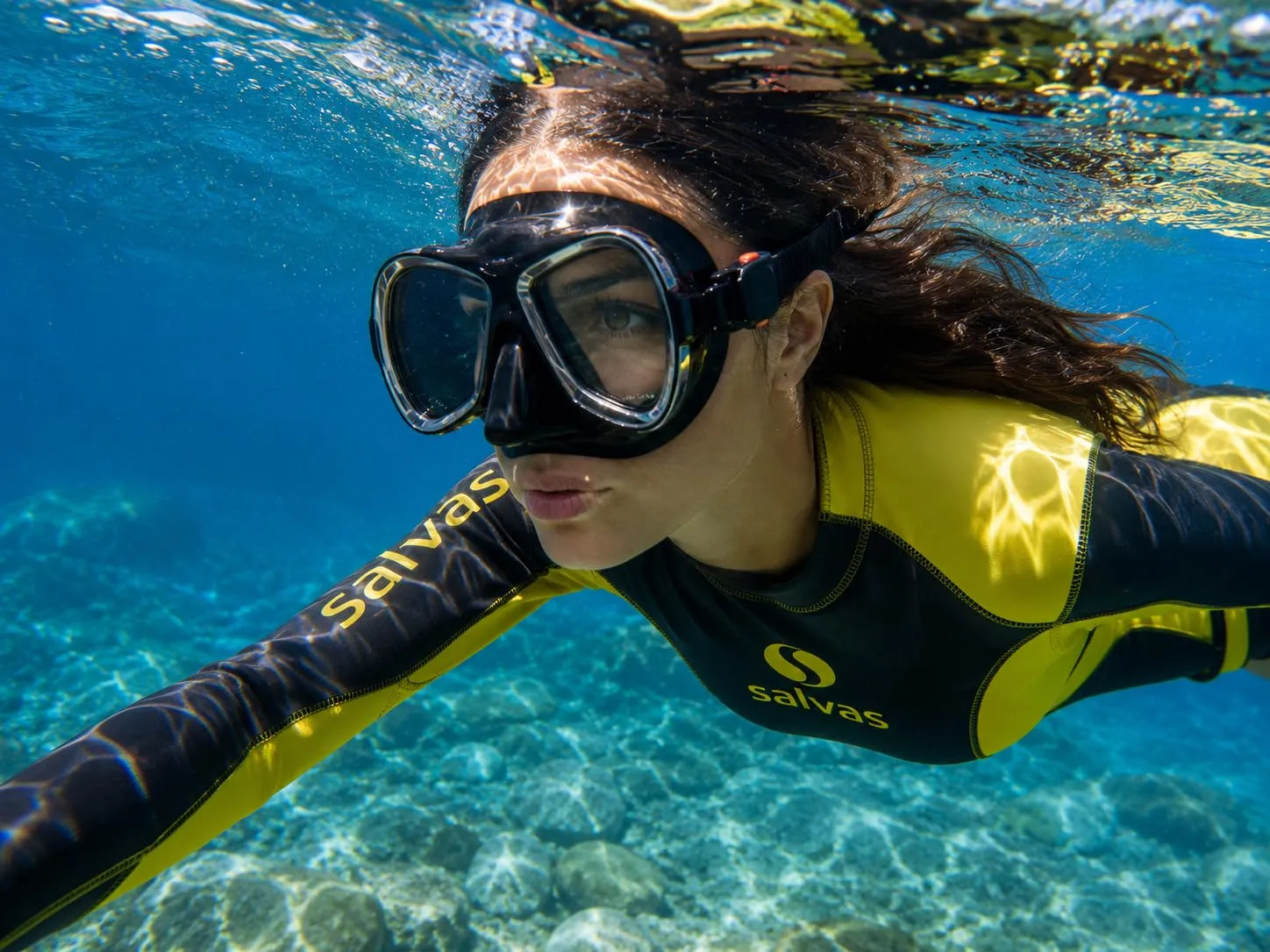 Salvas Phoenix maschera sub nera doppia lente silicone