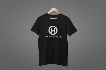 Hatropina B Logo Team t-shirt nera cotone bio