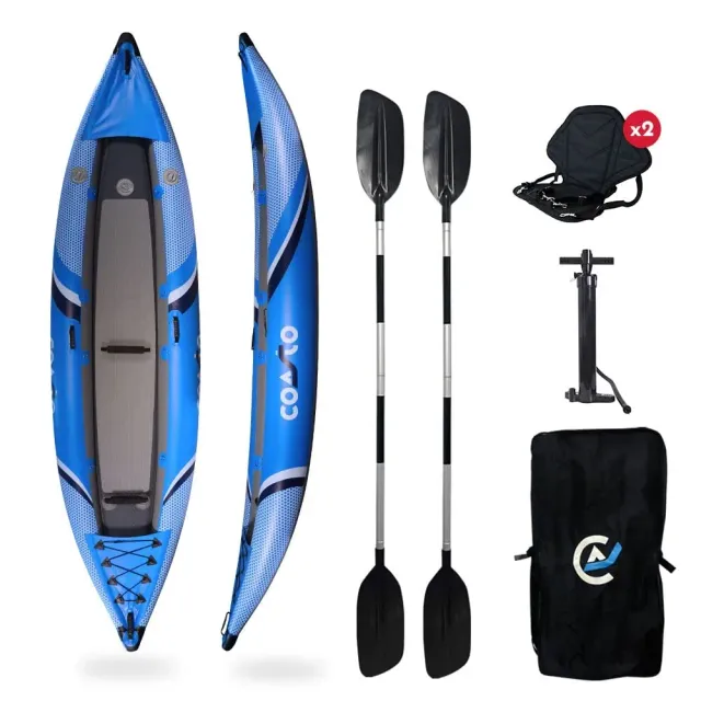 Coasto Lotus kayak gonfiabile 2 posti con pagaia pinna