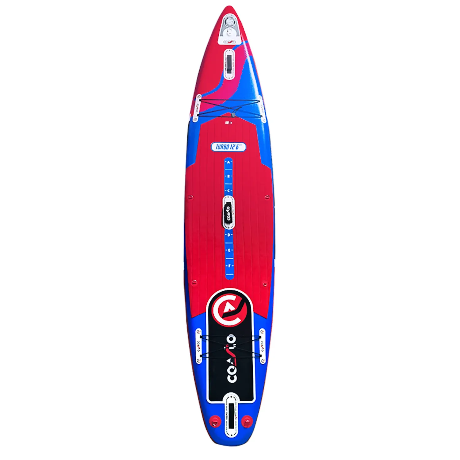 Coasto Turbo tavola SUP gonfiabile 12'6'' blu rosso rigida