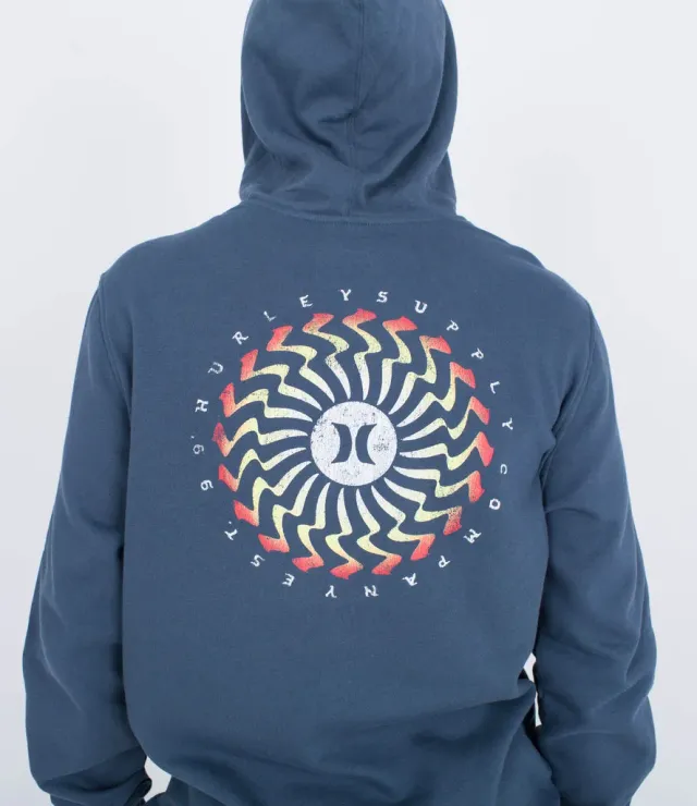 Hurley Saw Sun felpa cappuccio uomo cotone tasca kangaroo