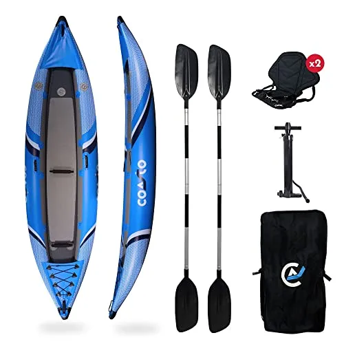 Coasto Lotus kayak gonfiabile 2 posti con pagaia pinna