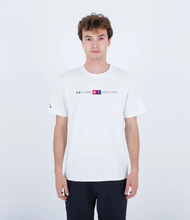 Hurley Kai Lenny Logo SS Tee T-Shirt Bianca Cotone