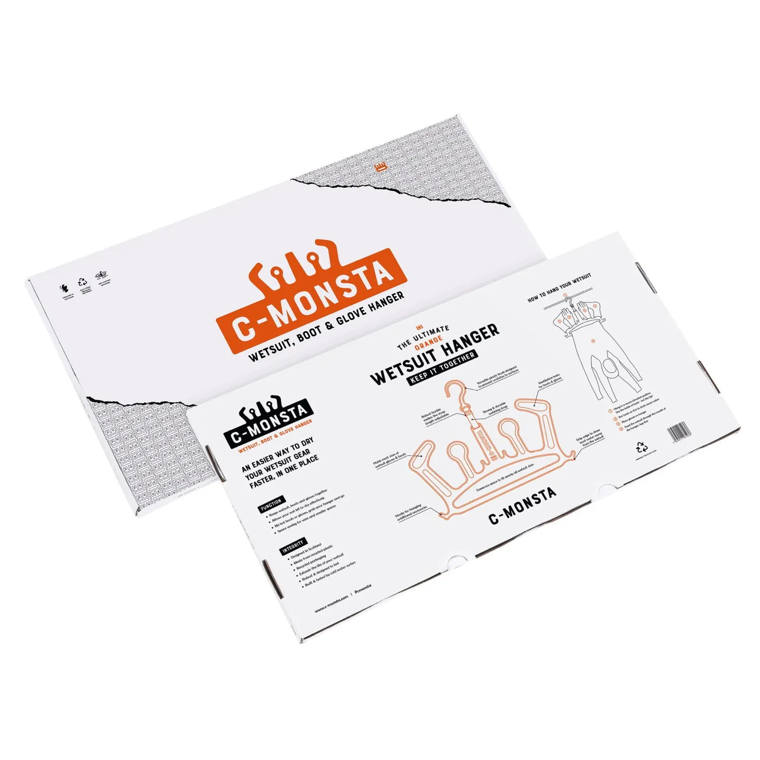 C-Monsta Wetsuit Hanger V2 appendi muta arancione ventilato