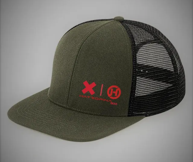 Hatropina Snapback cappellino trucker verde militare piatto