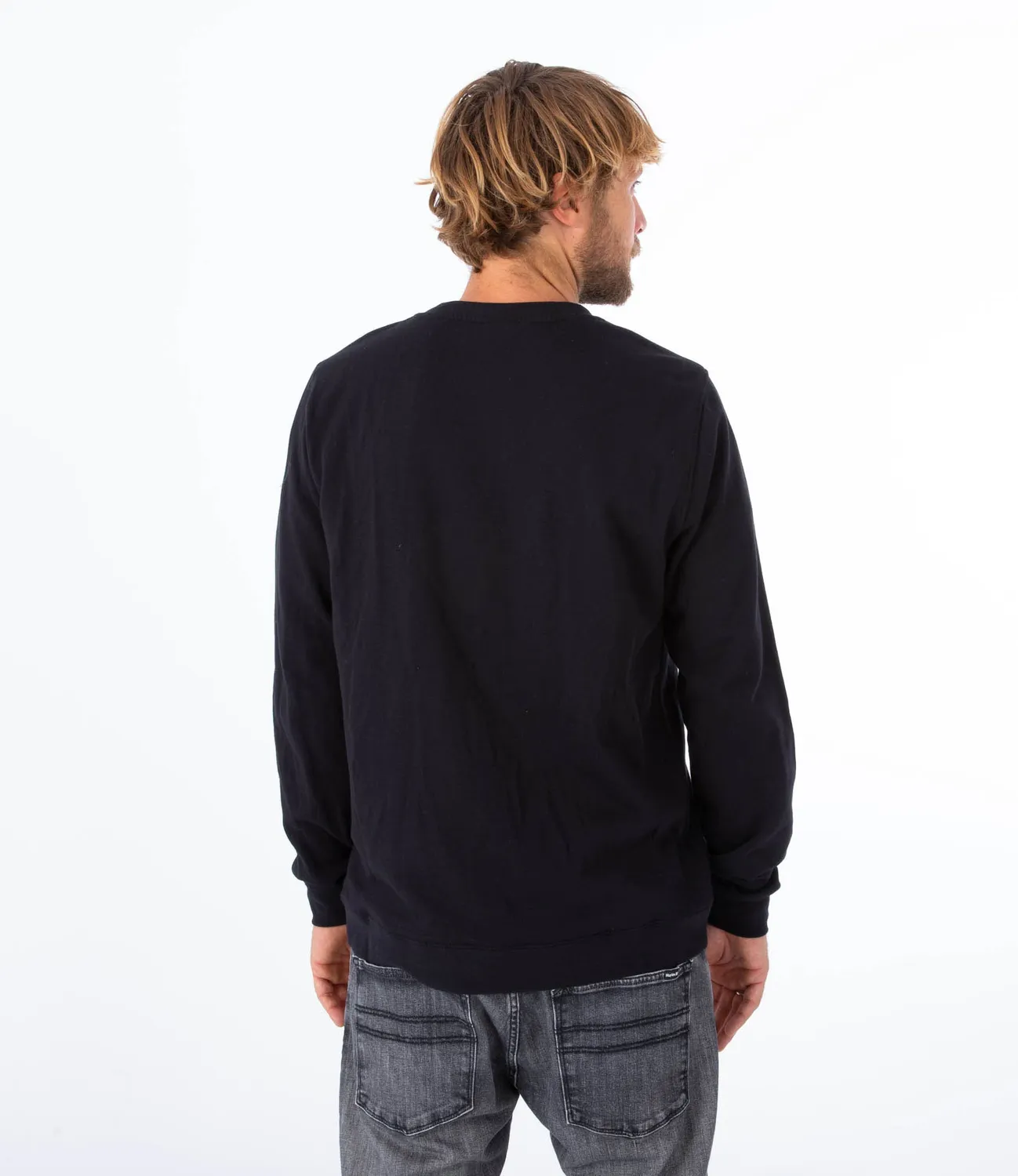 Hurley O&O Black G felpa girocollo uomo cotone