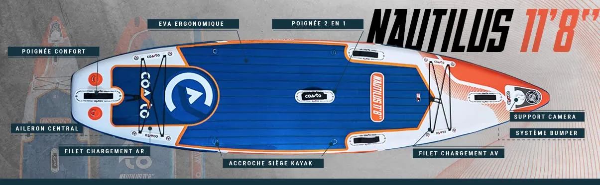 Coasto Nautilus Double Chambre SUP gonfiabile 11'8'' ottanio doppia camera