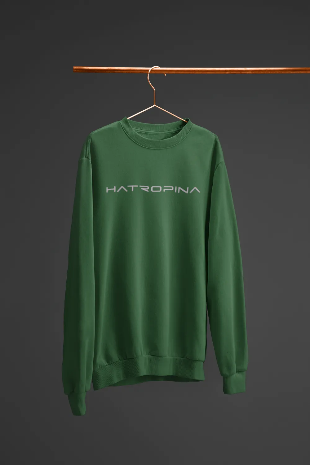 Hatropina BG Felpa Girocollo Verde Bottiglia Cotone Bio