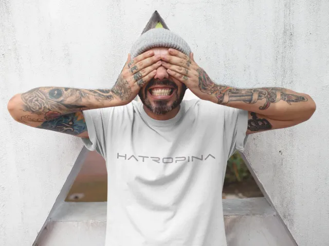Hatropina W T-shirt unisex bianca cotone bio