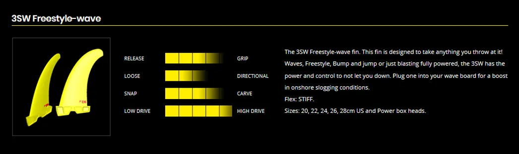 K4 3SW pinna freestyle wave Super Stiff 20cm PowerBox