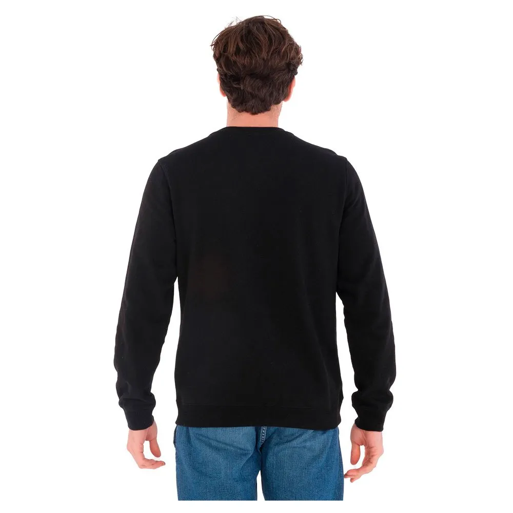 Hurley O&O felpa girocollo uomo pile cotone nero