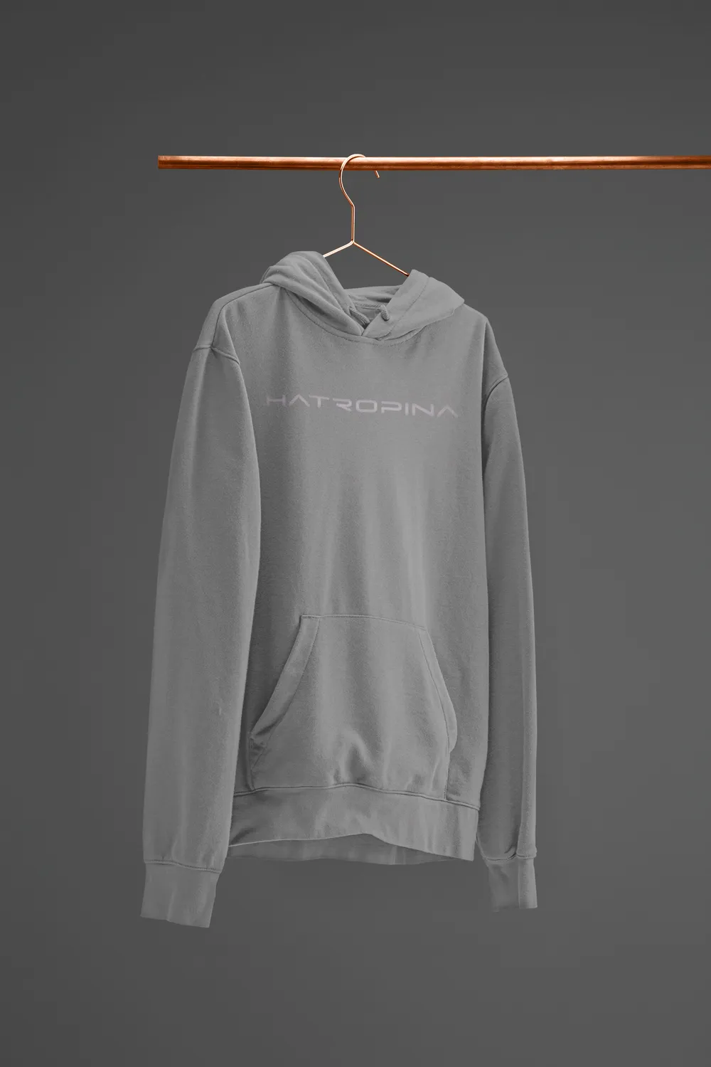 Hatropina felpa con cappuccio unisex grigia cotone bio