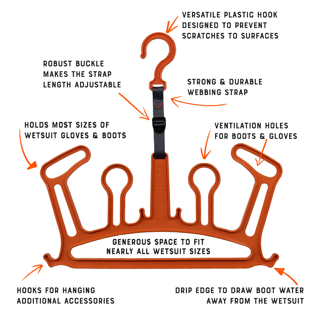 C-Monsta Wetsuit Hanger V2 appendi muta arancione ventilato
