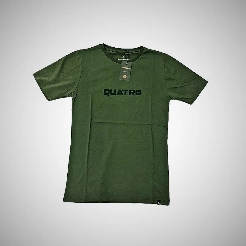 Quatro Typ Logo t-shirt cotone verde oliva logo nero