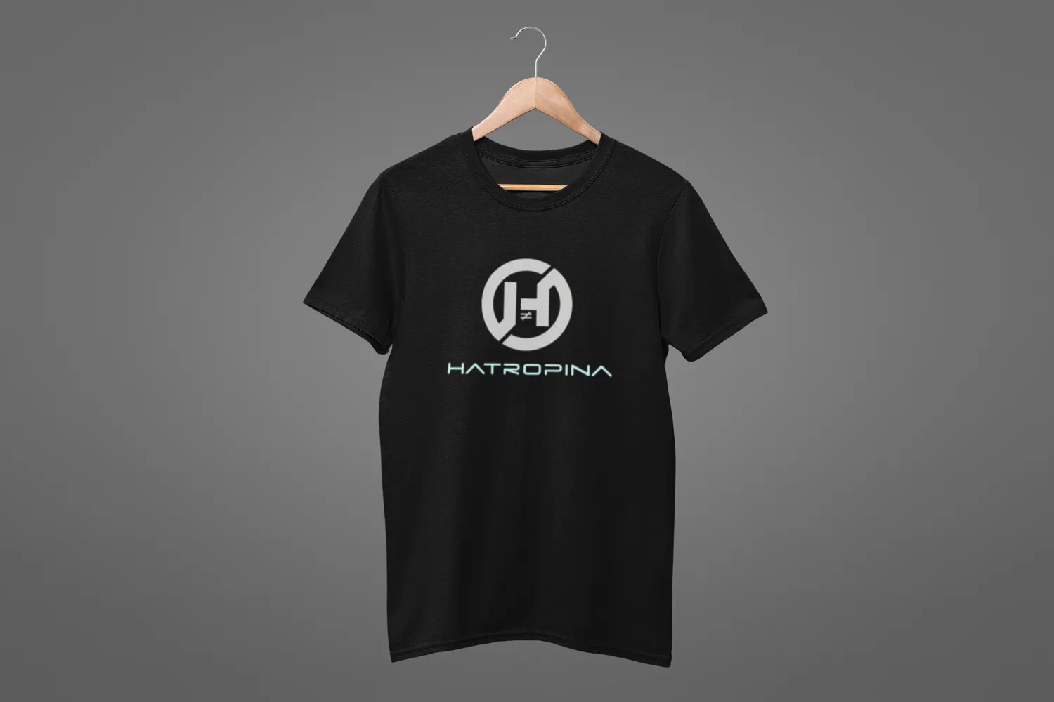 Hatropina B Logo Team T-Shirt Nera Cotone Bio