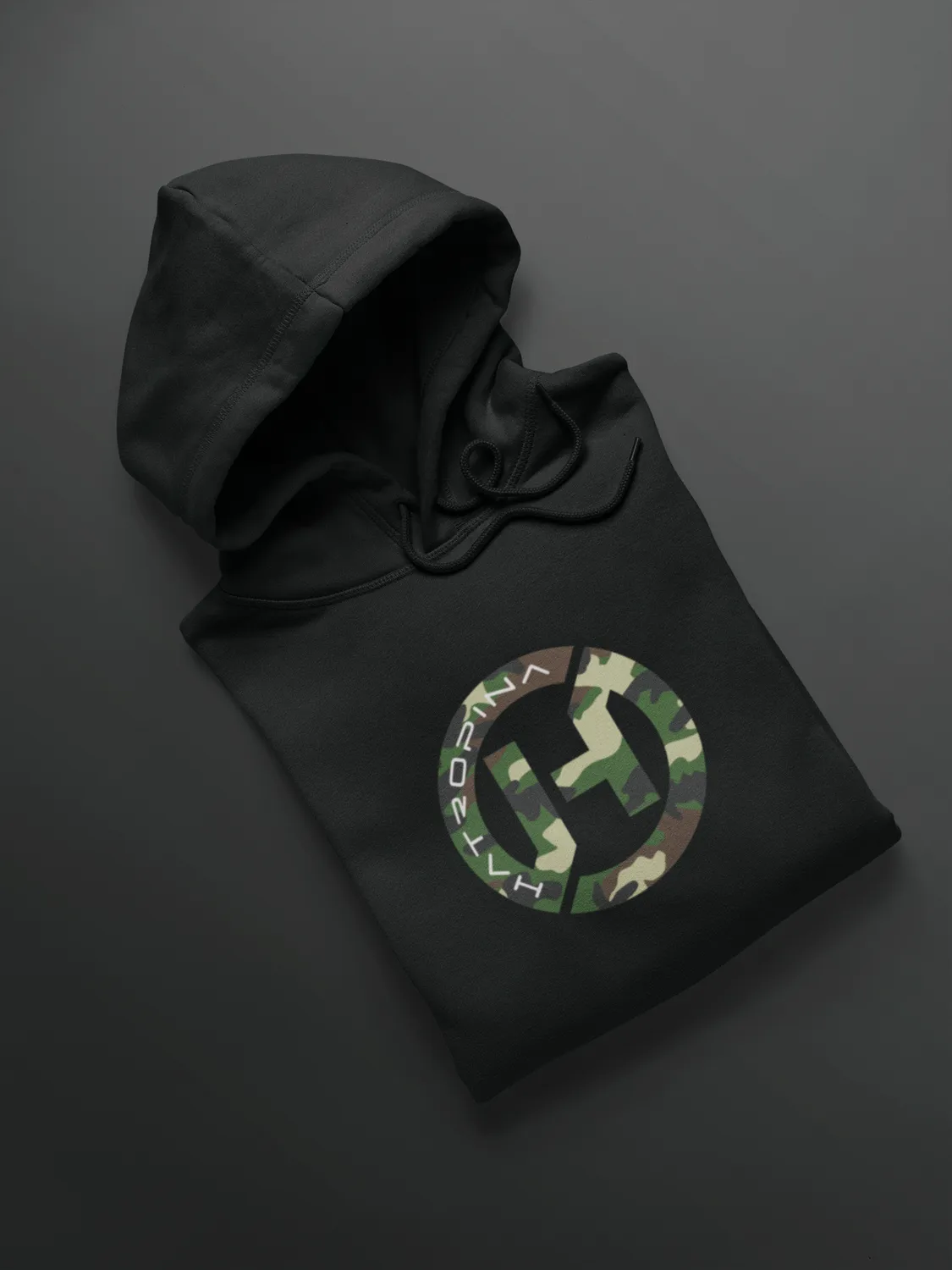 Hatropina Logo Camo B felpa cappuccio nera