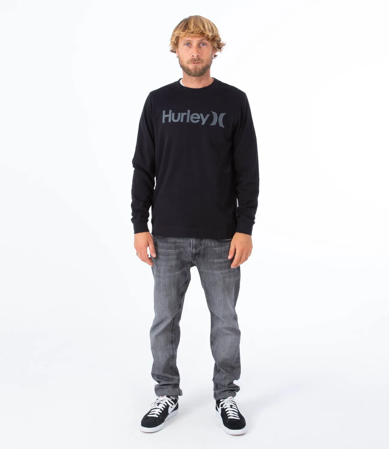Hurley O&O Black G felpa girocollo uomo cotone