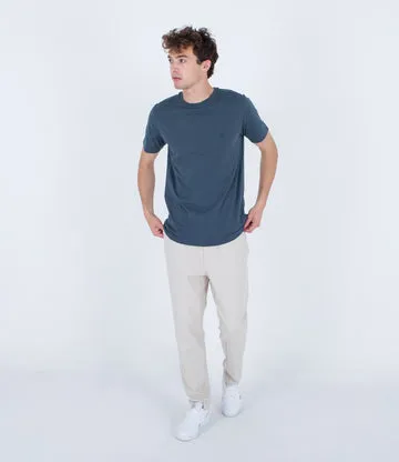 Hurley Low Tide t-shirt M blu cotone ricamata