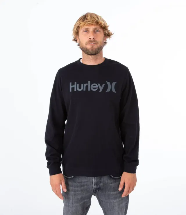Hurley O&O felpa girocollo uomo nera cotone